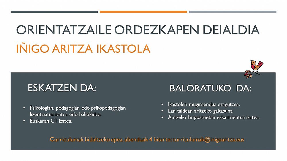 ORIENTATZAILE LANPOSTURAKO DEIALDIA